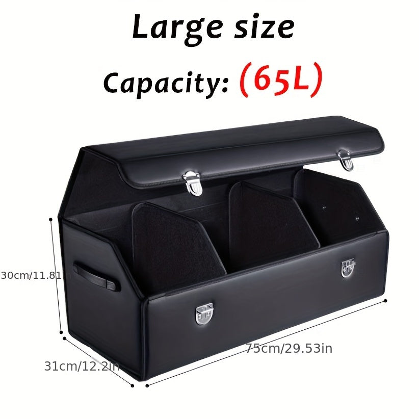 Car Trunk Storage Box Foldable PU Leather Car Organizer Interior Supplies