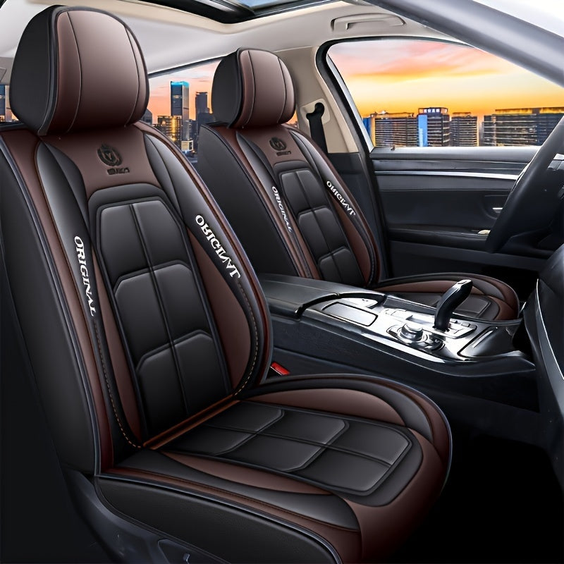 Universal Car Seat Cover Set for Sedan and SUV All-Season Durable PU Leather