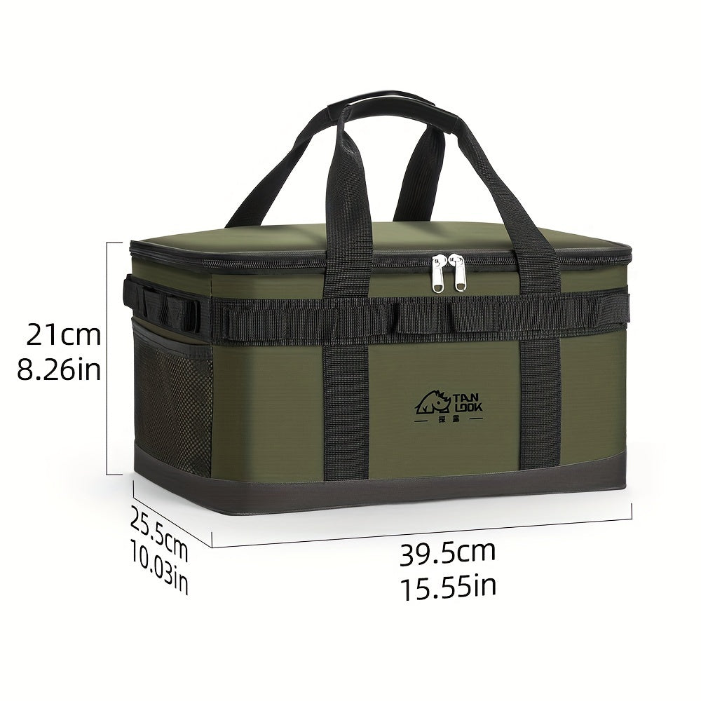 Large Capacity Waterproof Polyester Cooler Bag with Dual Color Options and Carry Handles