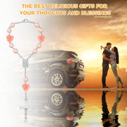 Car Interior Decor Rosary Mirror Beads Catholic Prayer Cross Accessory