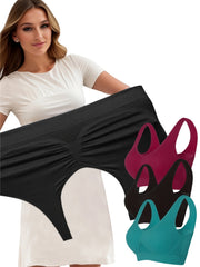 Plus Size Seamless Sports Bra Set with Removable Pads for Running Yoga