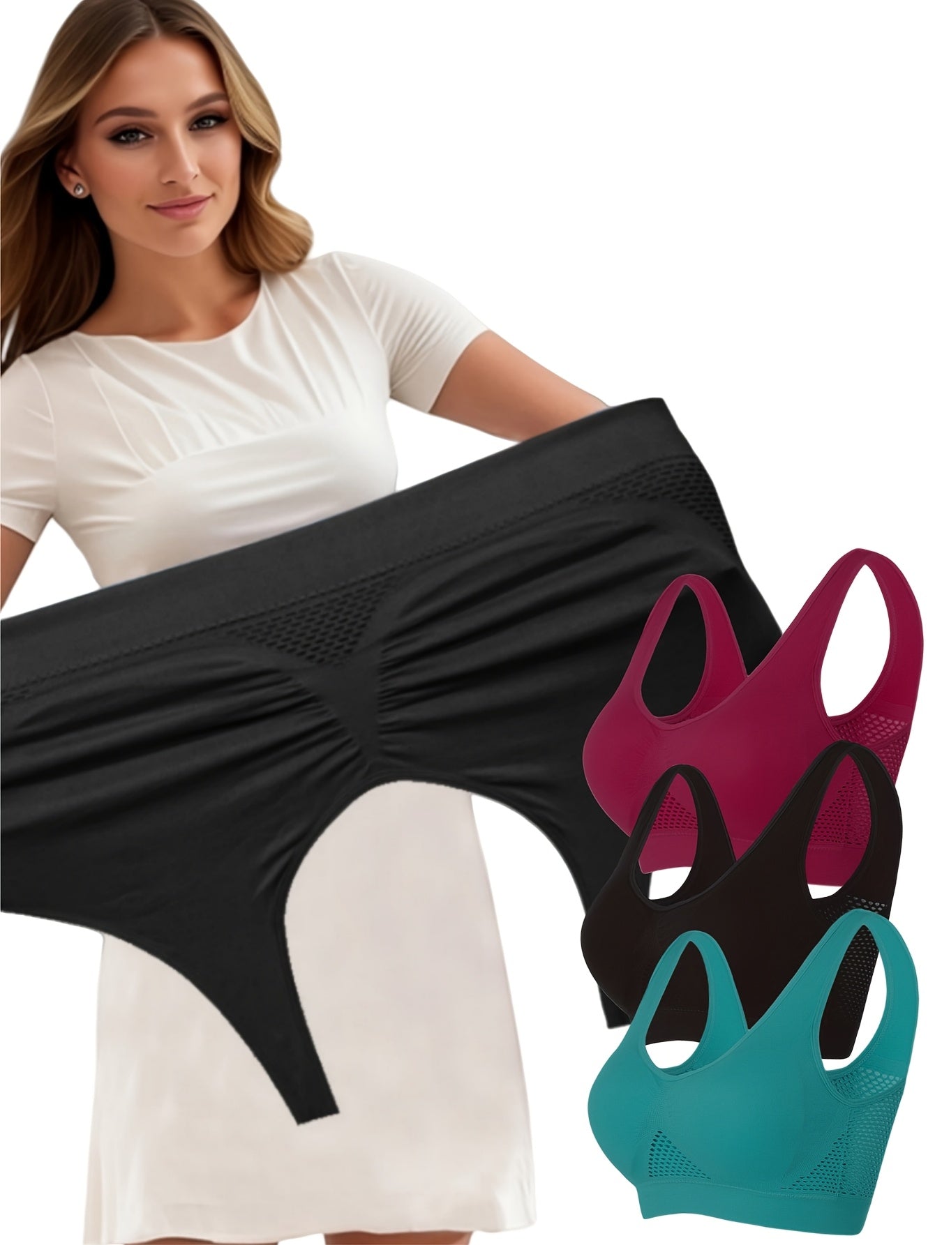 Plus Size Seamless Sports Bra Set with Removable Pads for Running Yoga