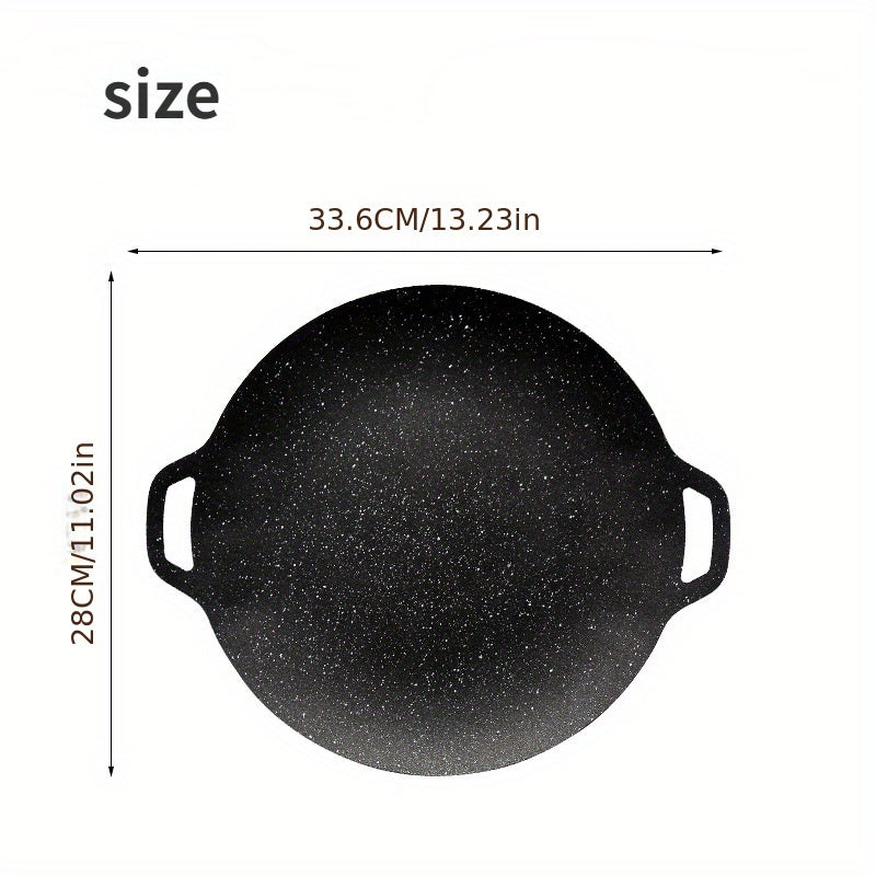 Nonstick Cast Iron Grill Pan with Handle for Meats Pancakes and Ribs 0.8mm Thick