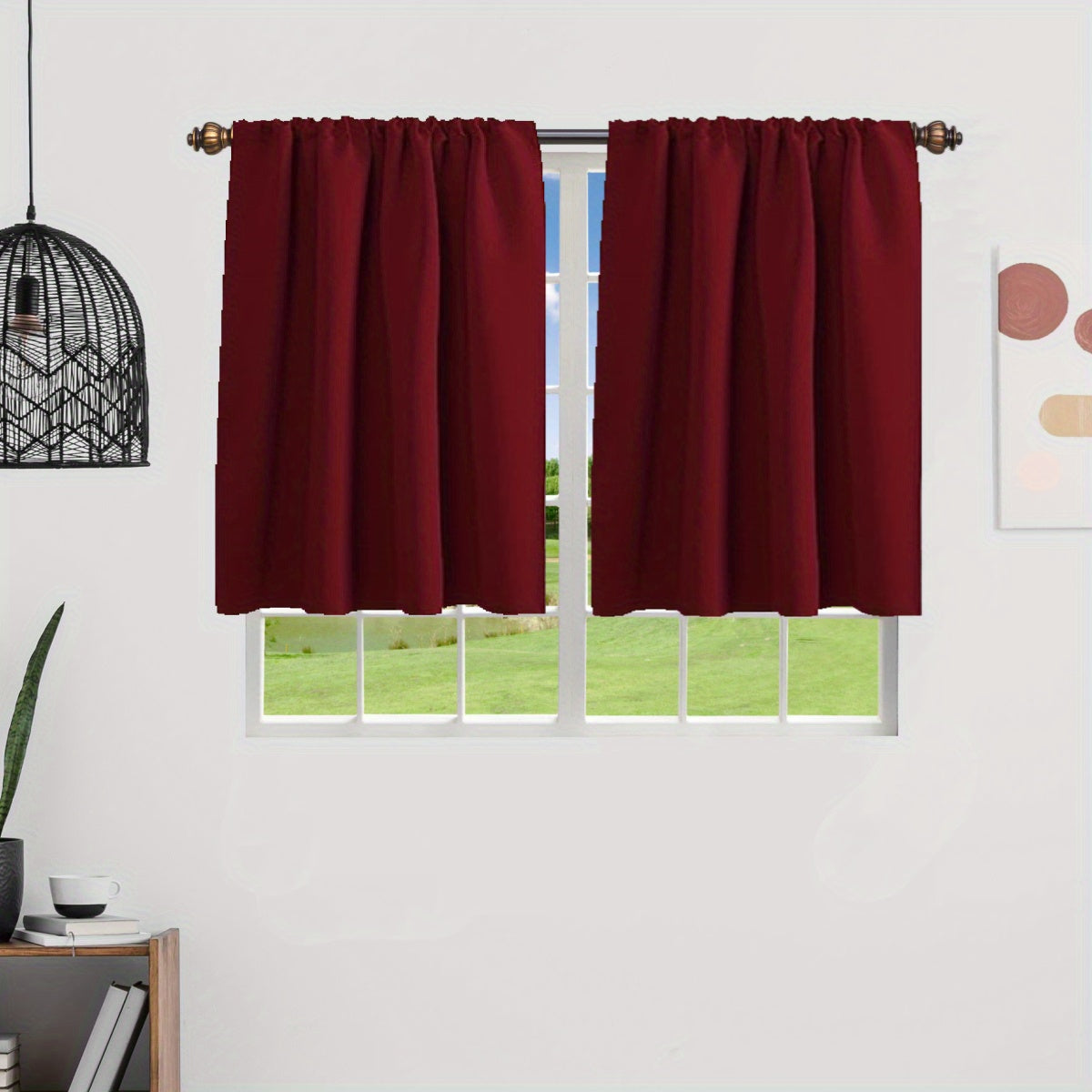 Silvery Rod Curtain for Heat Insulation and Blackout, Room Darkening, 1 Piece