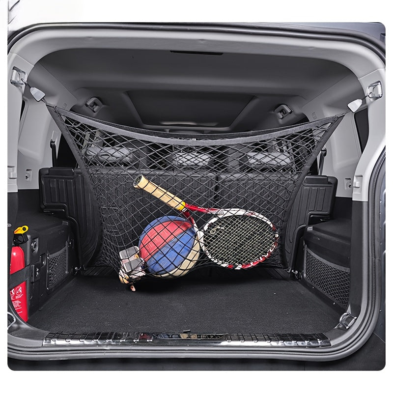 Nylon Cargo Net for Vehicle Trunk and Tailgate Secure Storage Mesh Pocket