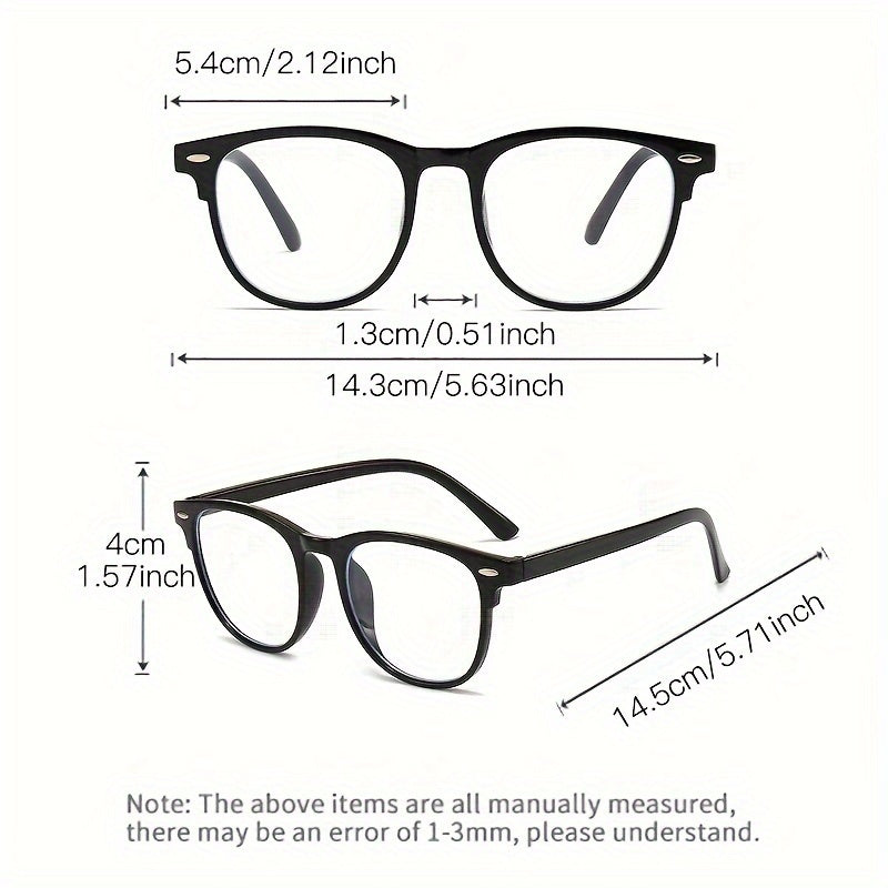 Unisex Round Frame PC Glasses Anti Blue Light Vintage Full Rim Eyewear