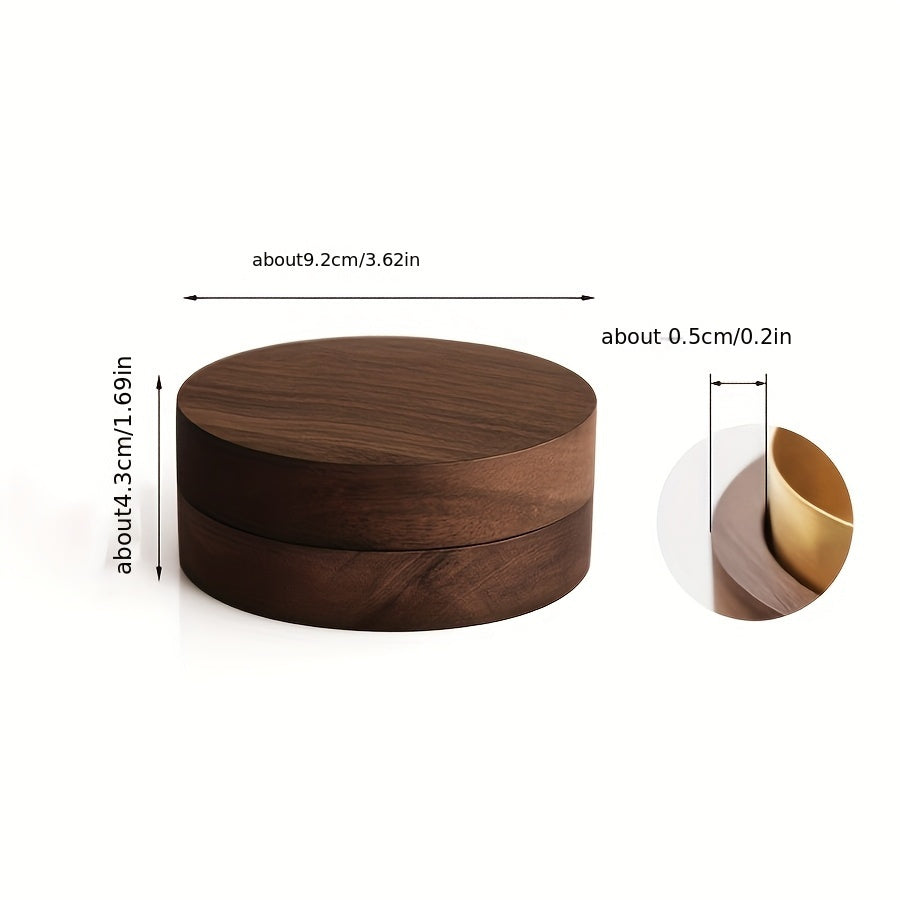 Round Wooden Ashtray with Lid for Home and Office Use