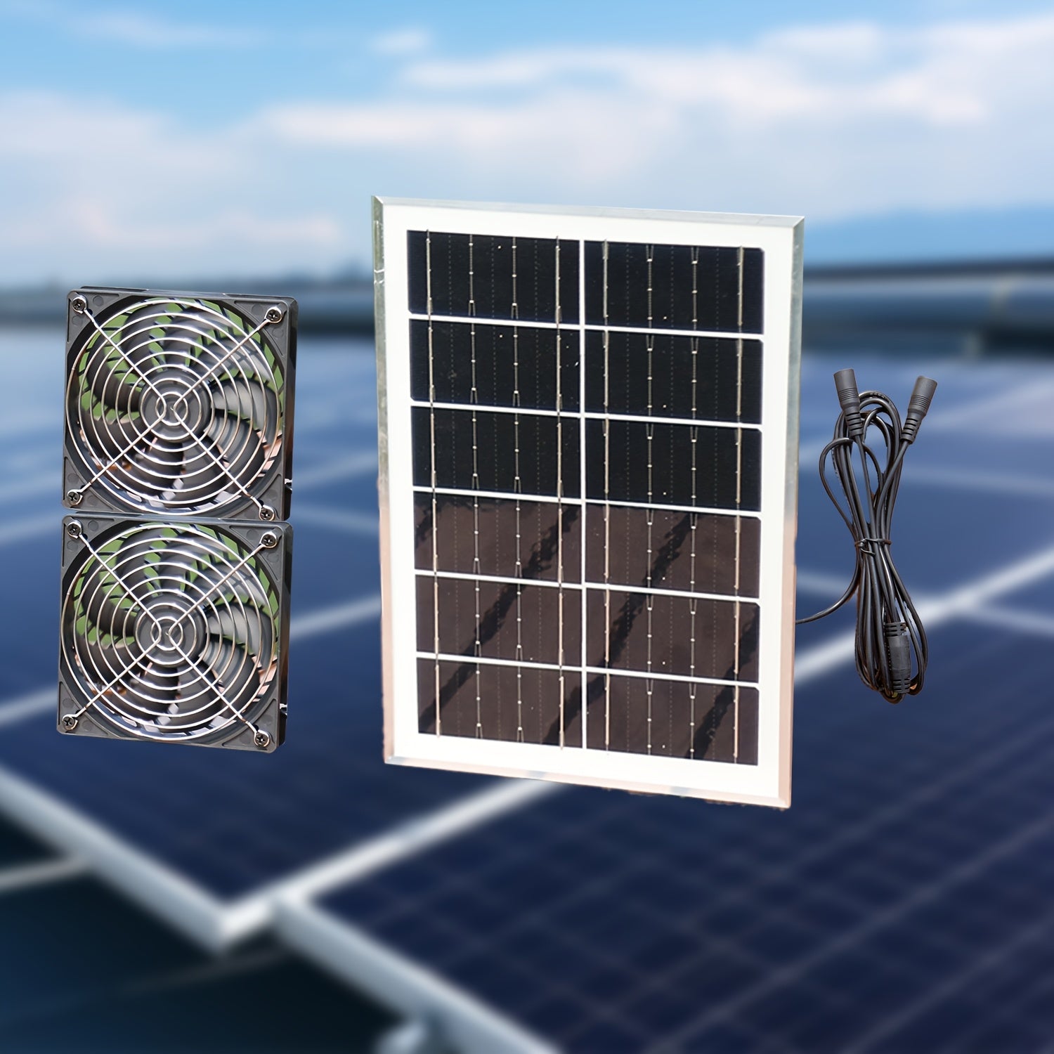 Portable Solar Panel Fan for Greenhouse and Outdoor Ventilation 30W