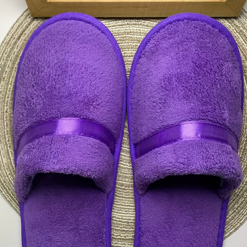 Zapatillas de felpa de coral para mujer, casuales, con slip-on, suela antideslizante de EVA, para interior, comodidad