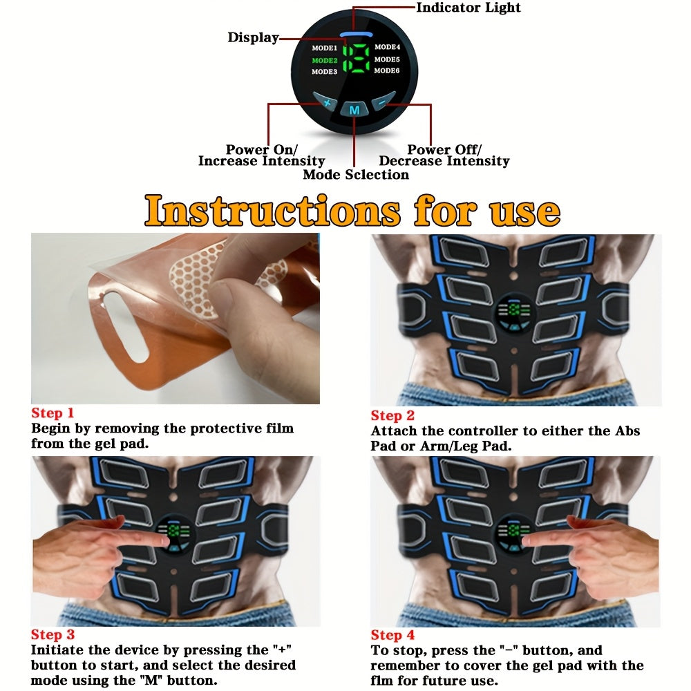 Rechargeable Waist Massager with 8 Detachable Pads Adjustable Intensity Portable Lumbar Support