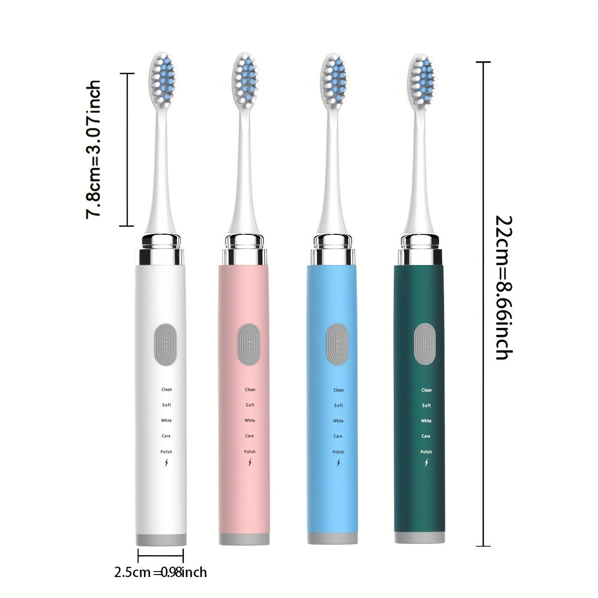 Electric Toothbrush Set 2pcs 5-Speed USB Rechargeable Soft Brush Heads Whitening
