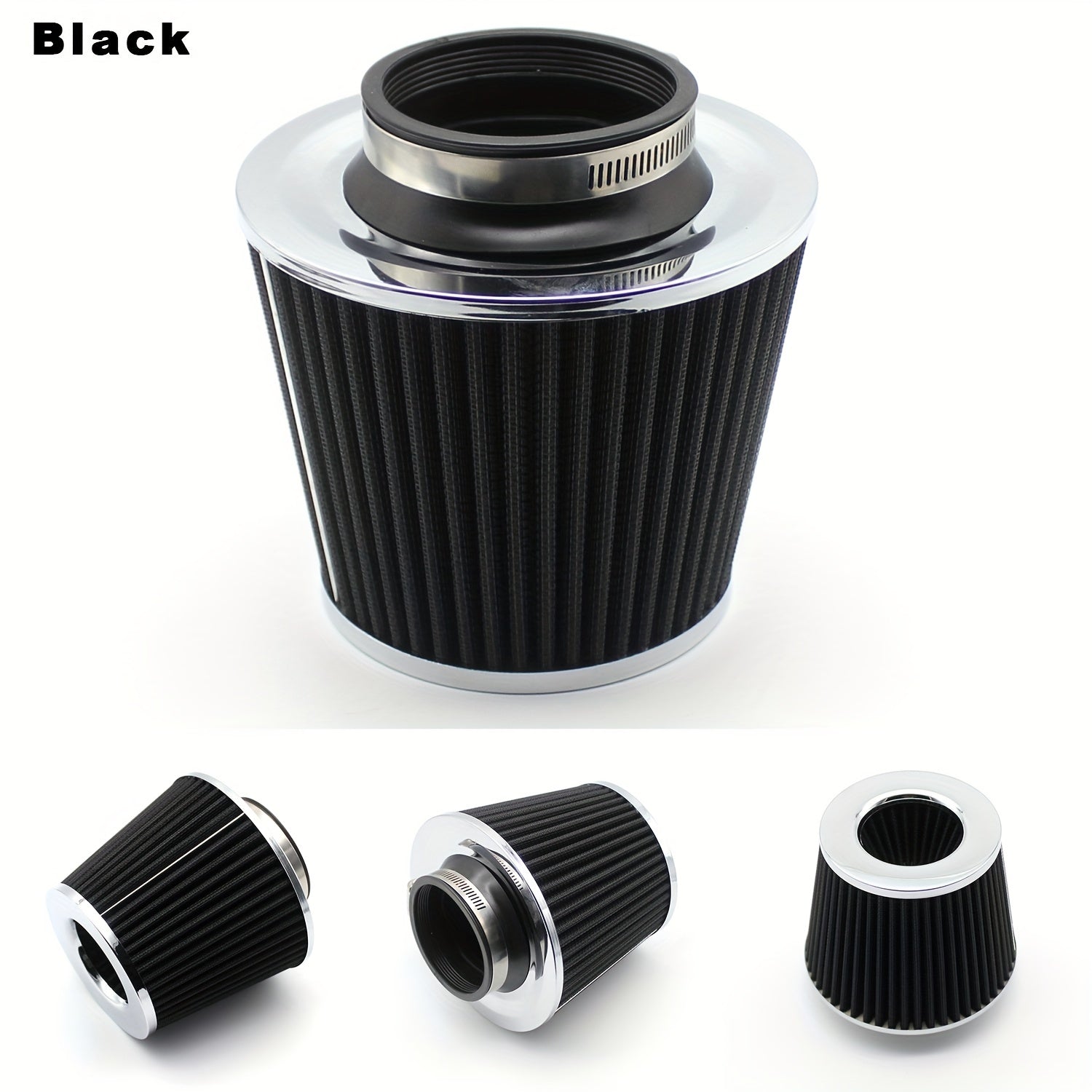 Universal 76mm High Flow Cold Air Intake Filter for Car Engine