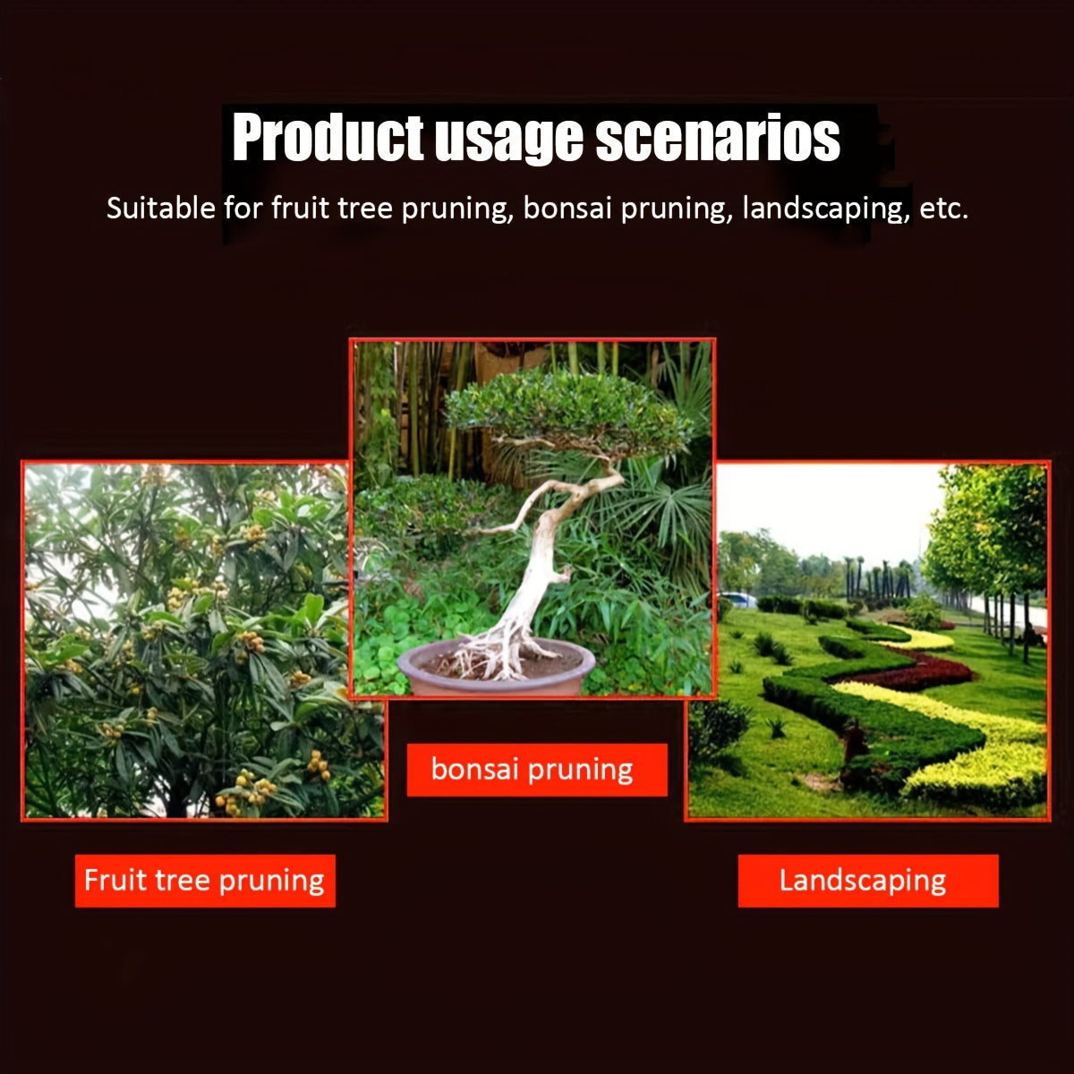 Garden Pruning Shears with Retractable Rubberized Handle High-Carbon Steel Blades for Garden, Flowers, Fruit Trees