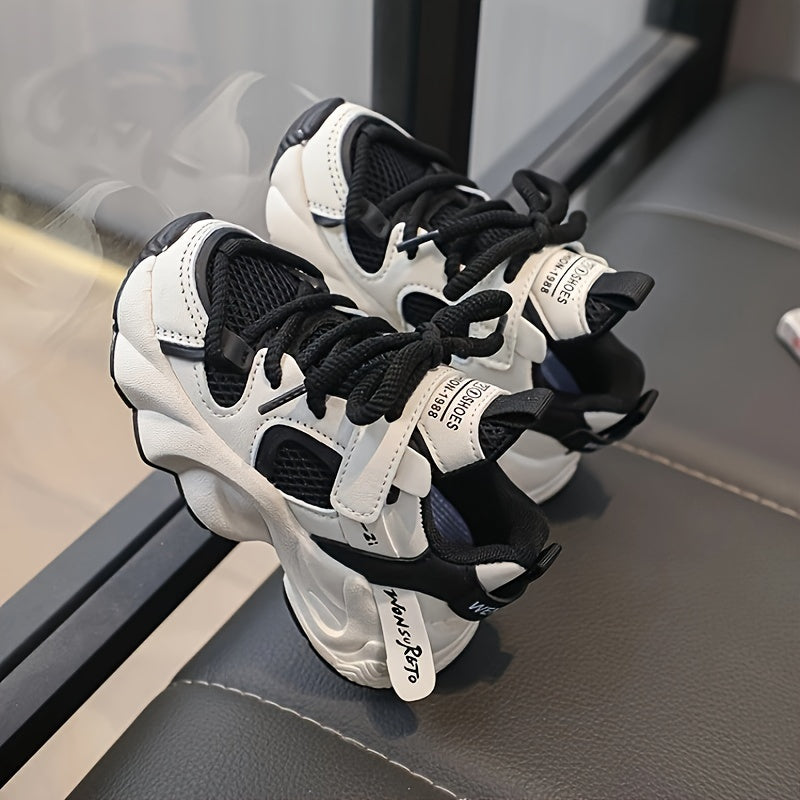 Boys' 2024 Fall Low Top Running Shoes Solid Color PVC Sole Fabric Upper Easy-On Closure