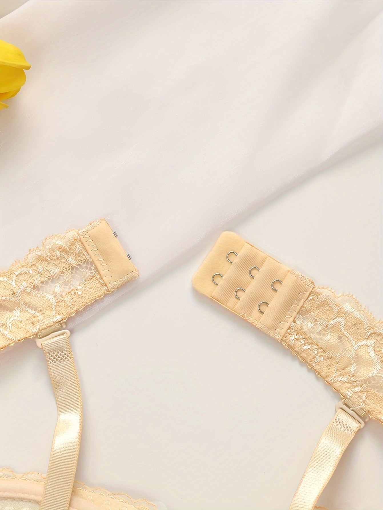 Women's Floral Lace Lingerie Set with Push-Up Bra and See-Through Briefs