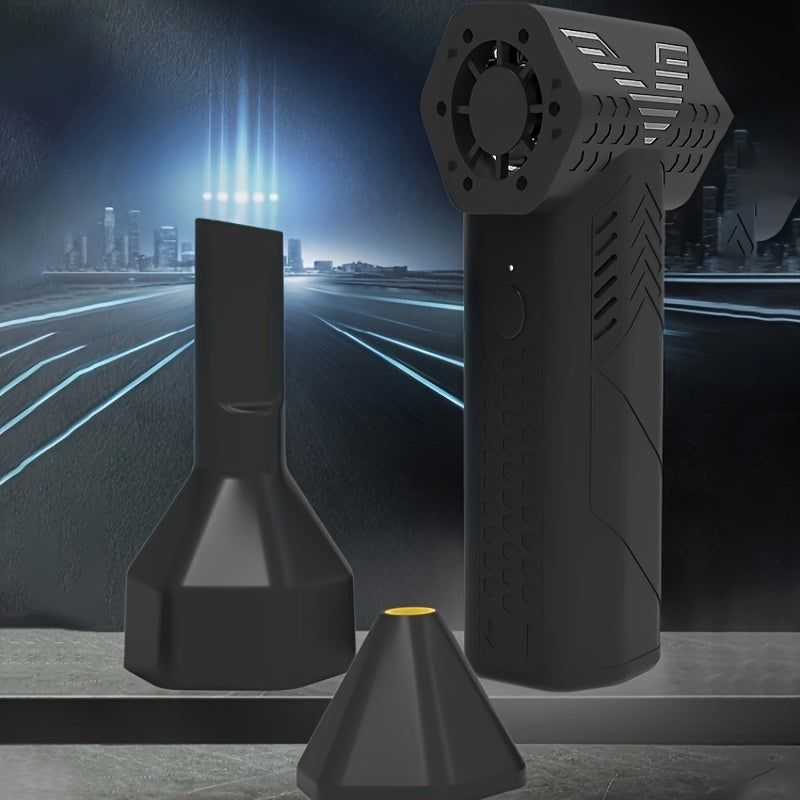 USB bilan quvvatlanadigan batareyaga ega portativ mini turbo jet ventilyator, bir nechta burunlar bilan