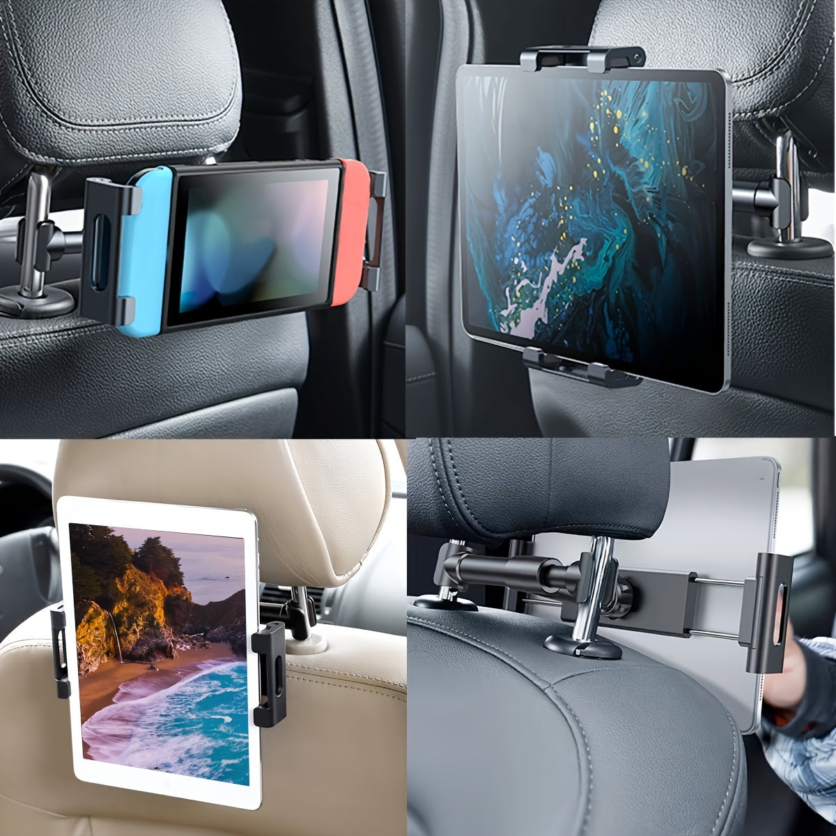 Rear Smartphone and Tablet Car Mount Holder for Headrest Seats