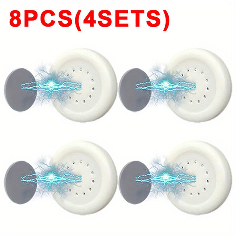 8pcs Magnetic Remote Control Wall Mounts with Suction Cups for Key Organization White Plastic