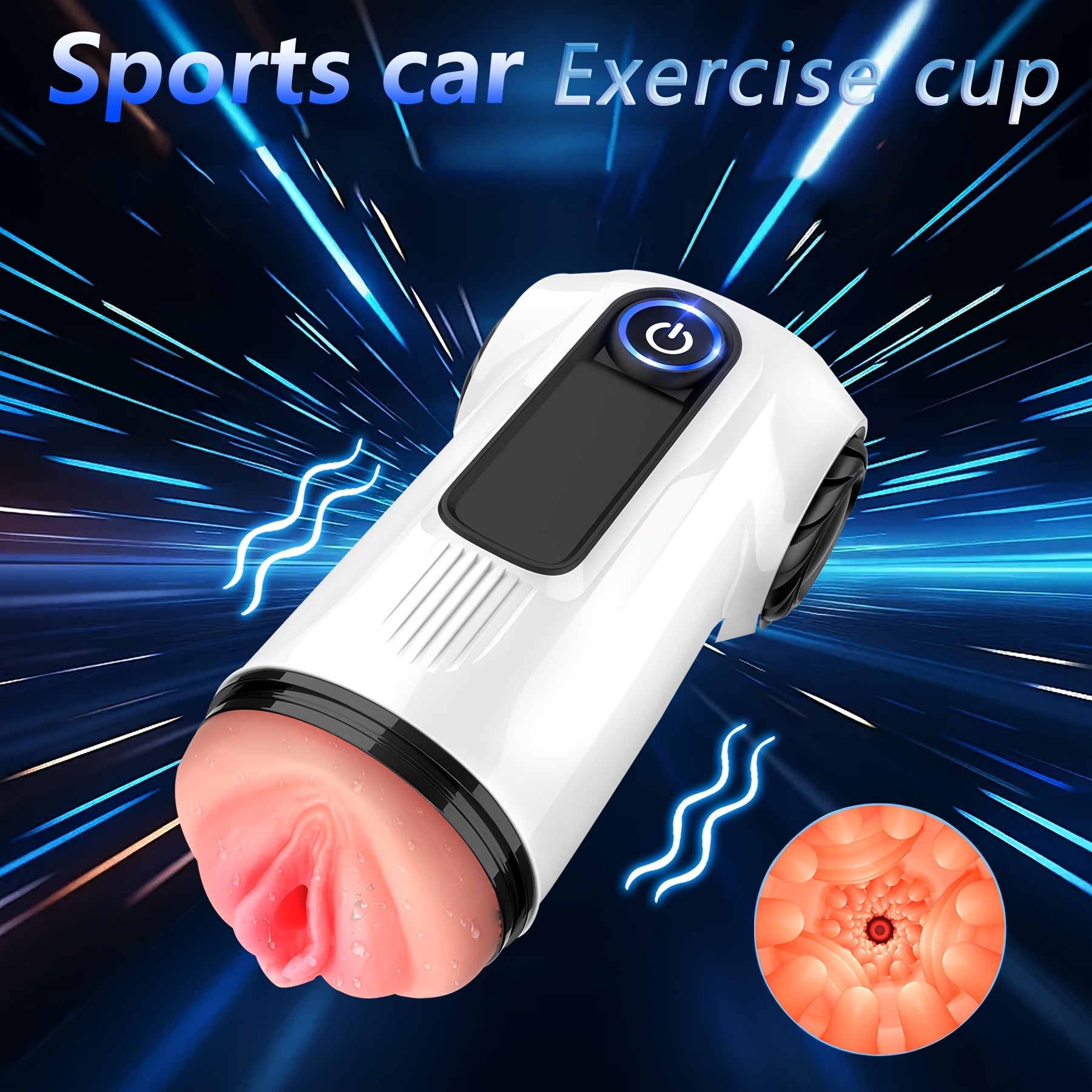 Male Adult Silicone Sports Car Masturbator with 10 Vibration Modes