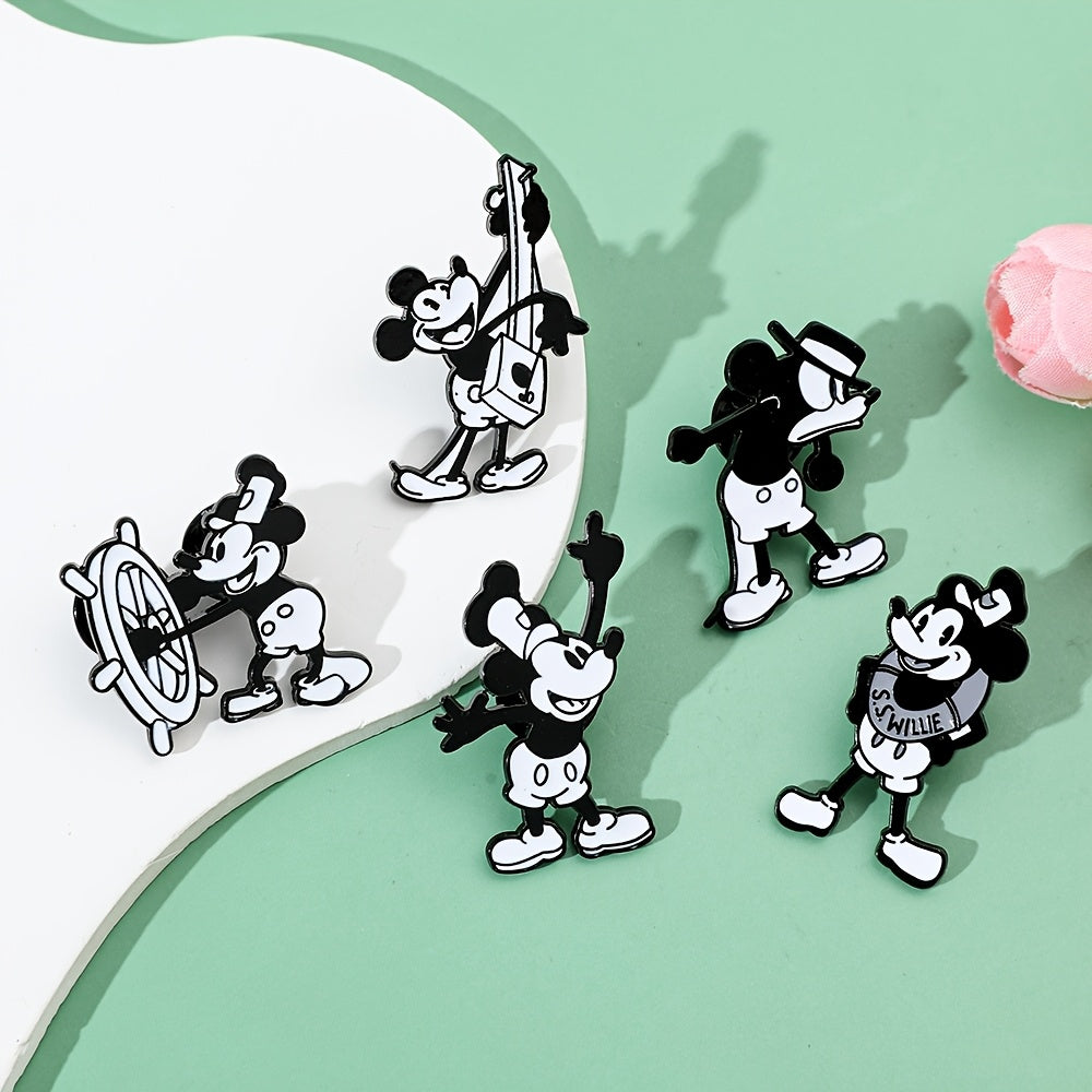 Disney Mickey Mouse Enamel Pins for Kids and Adults Alloy Cartoon Character Brooches Backpack Accessories