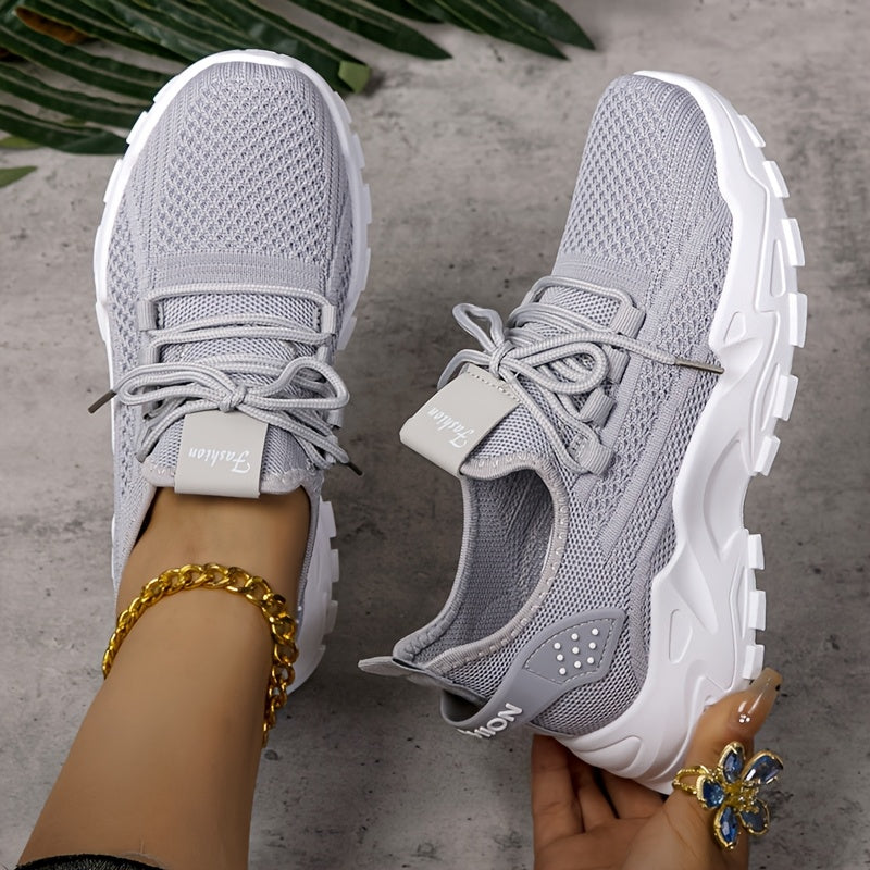 Women's Slip-On Sneakers Breathable Mesh Casual Shoes White Black