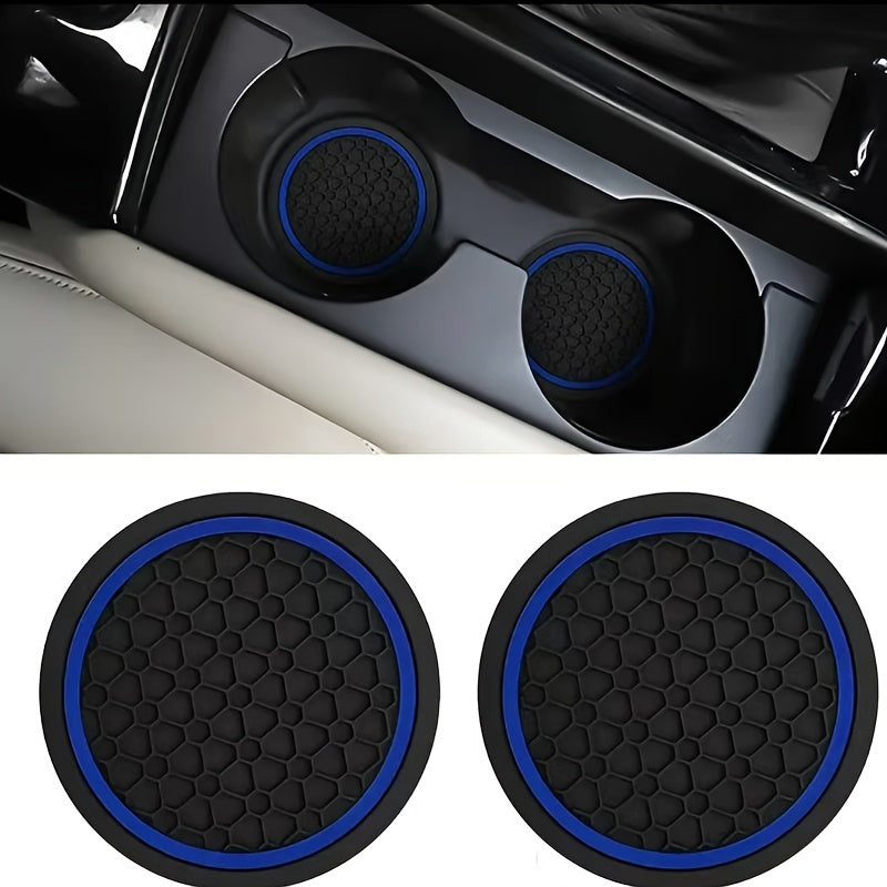 2PCS Car Coasters Honeycomb Pattern Non-slip Dustproof Drink Holder Protector