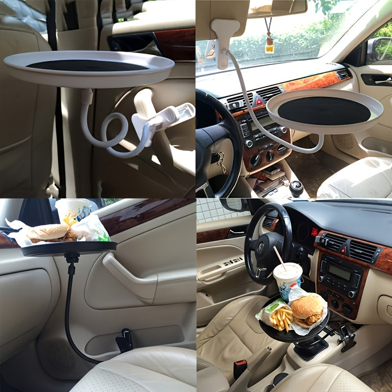 Adjustable Car Dining Tray with Rotatable Cup Holder and Anti-Slip Surface