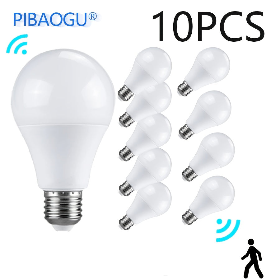 10 Pack LED Motion Sensor Light Bulbs 6W E27 Night Dark Room Lighting