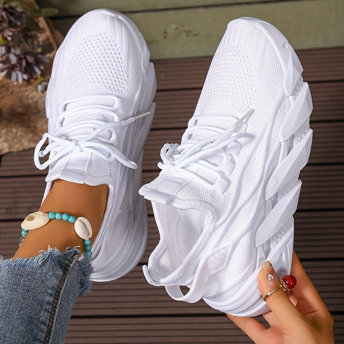 Women's Breathable Mesh Casual Sneakers Low-Top Walking Shoes