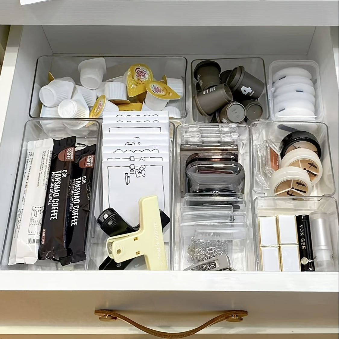 2024 Transparent PET Drawer Organizer for Desk Stationery and Cosmetics