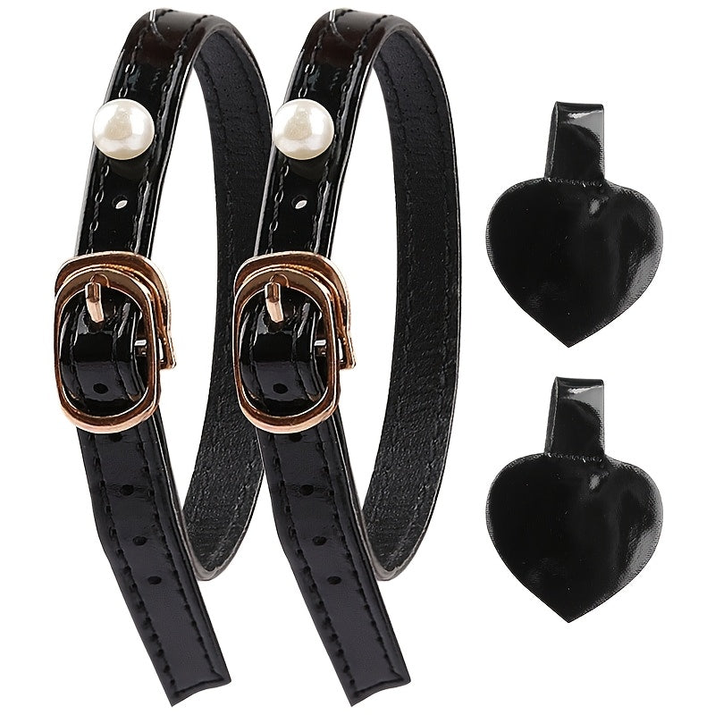 Faux Leather Anti-Slip Shoe Laces Heel Strap for Secure Fit