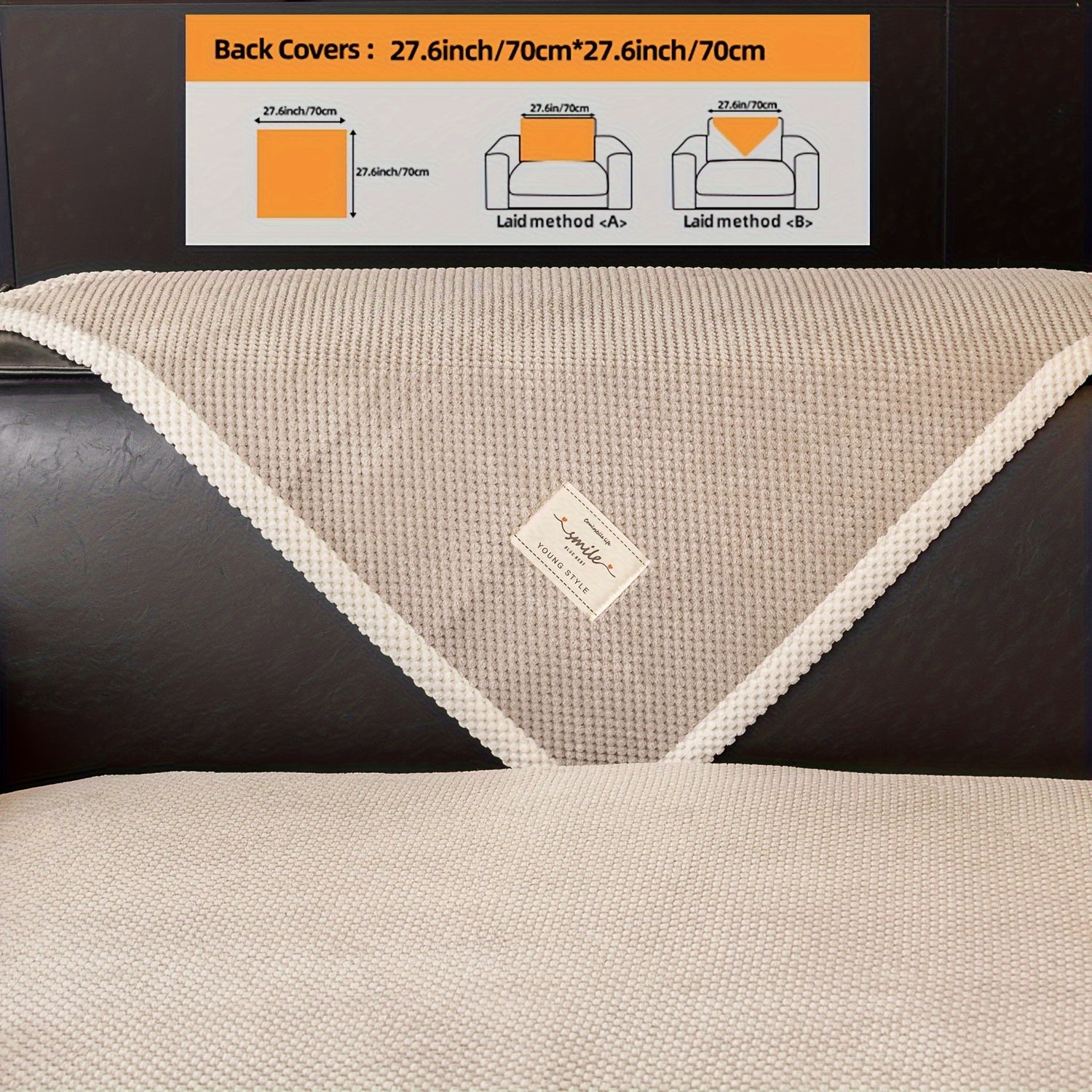 Hozirgi zamonaviy plush divan qopqog'i, barcha fasllar uchun korduroy chekkali