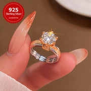 Ladies' Jewelry 2 Carat Mozambique Stone Engagement Ring Sterling Silver with Promise Eternal Anniversary Valentine's Day