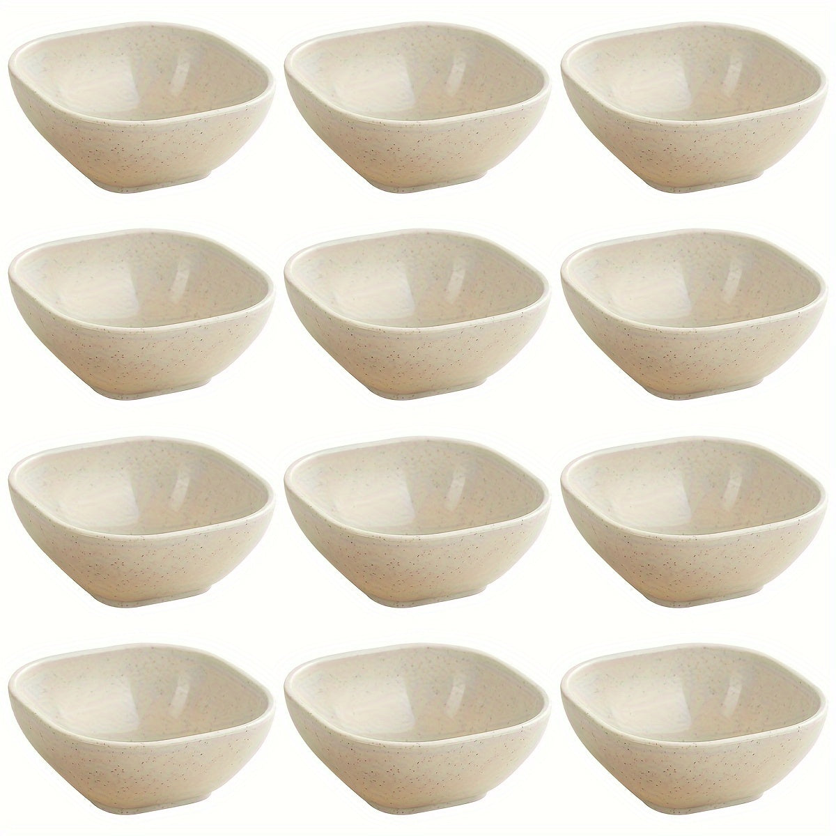 8 to 12 Square Ceramic Sauce Bowls for Korean, Chinese, Middle Eastern Cuisine