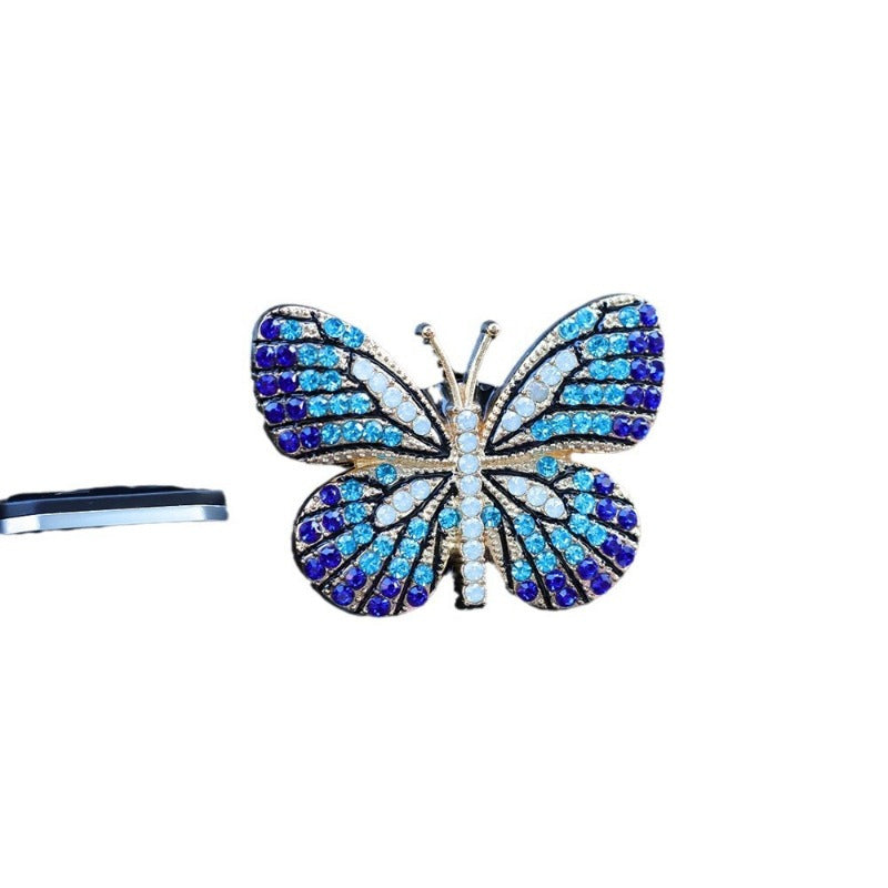 Butterfly Pendant Car Air Outlet Clip Rhinestone Flower Aromatherapy Diffuser Perfume Decoration