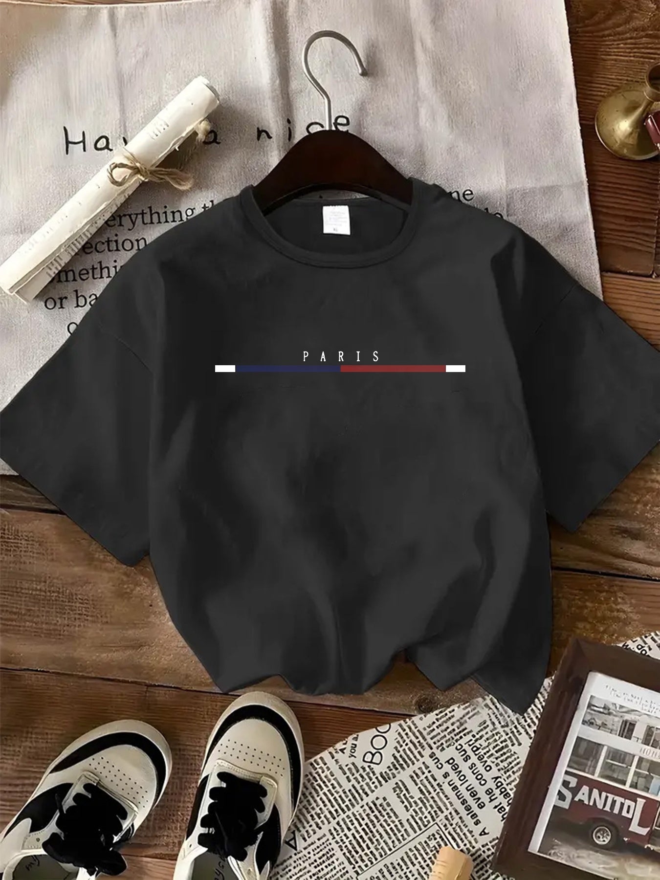 Plus Size Women’s Sporty T-Shirt Polyester Blue Red Stripes Crew Neck