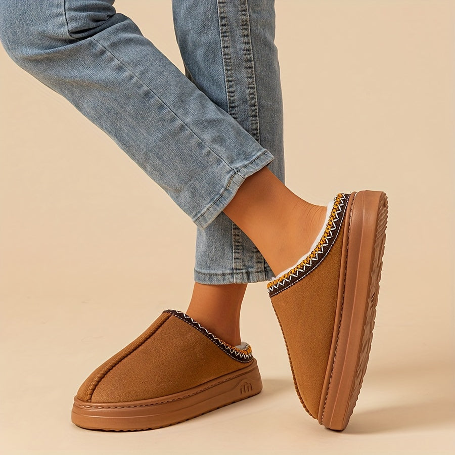 Теплые и нескользящие домашние и уличные тапочки для женщин с толстыми подошвами