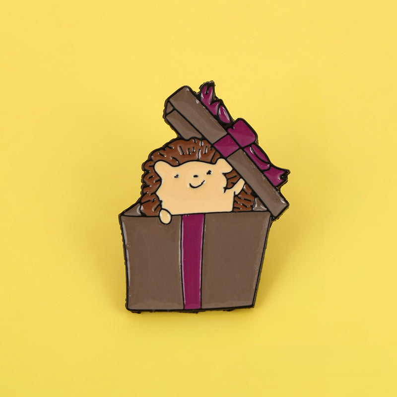 Qizlar uchun 4 ta multfilm hayvonlari broshlari to'plami, emal alloy zargarlik buyumlari aksessuarlari