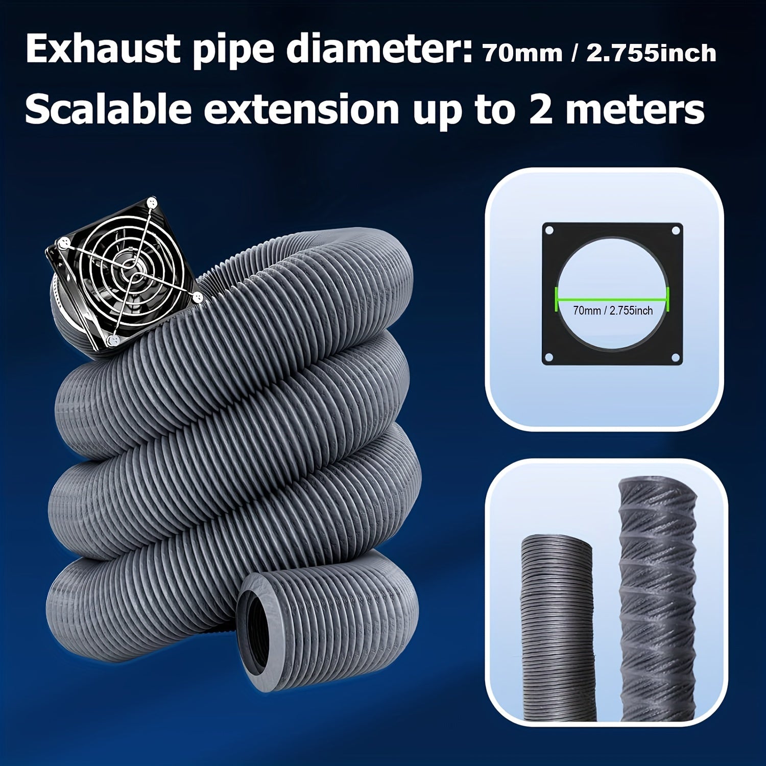 Kit de extracción de humos con ventilador para carcasa de impresora 3D, USB, bajo nivel de ruido, tubo de plástico duradero