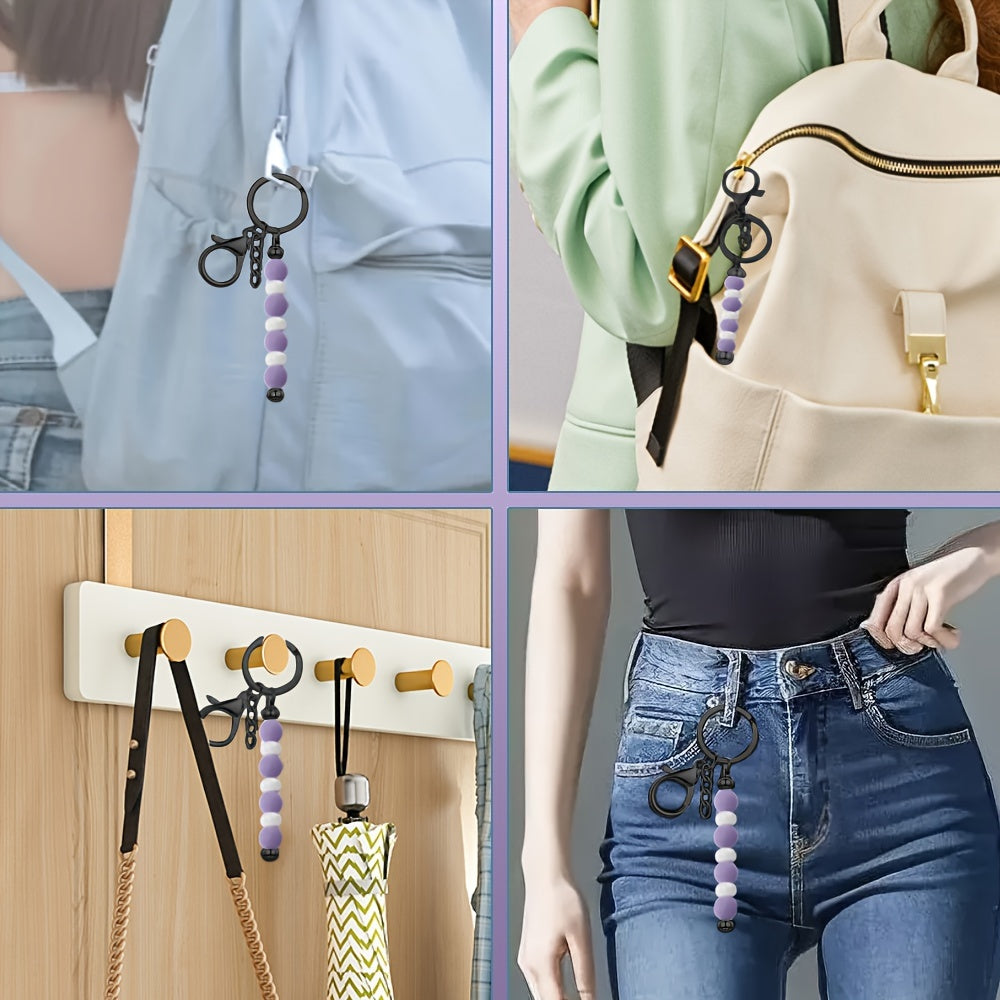 Set of 24 Metal Beadable Keychain Bars Unfinished DIY Jewelry Charms for Pendants and Keychains