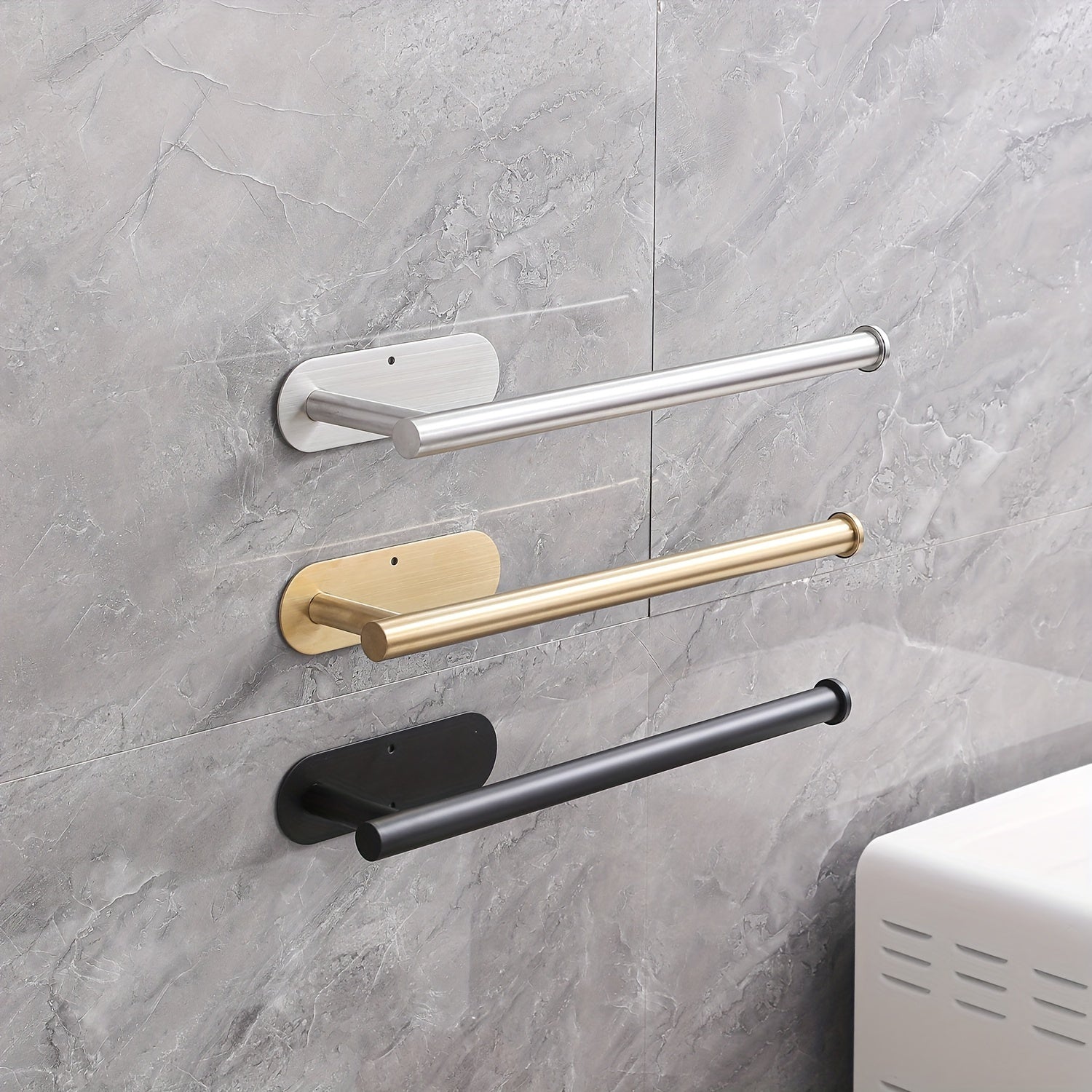 Stainless Steel Under Cabinet Paper Towel Holder Self-Adhesive or Screw Mount