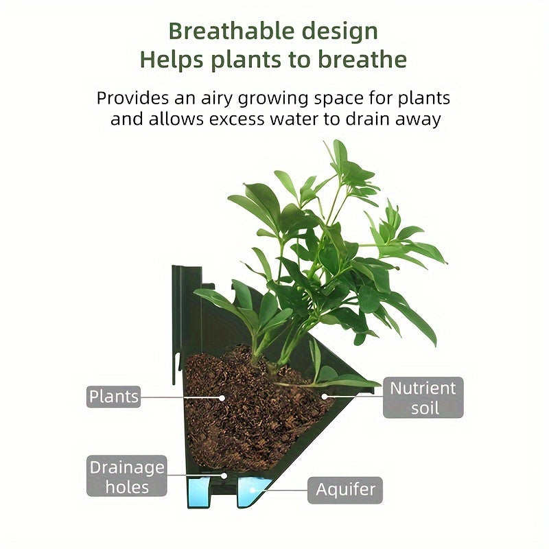 30 dona devorga o'rnatiladigan gul idishlari ichki va tashqi foydalanish uchun vertikal qavatli plastik o'simliklar uchun tutqichlar