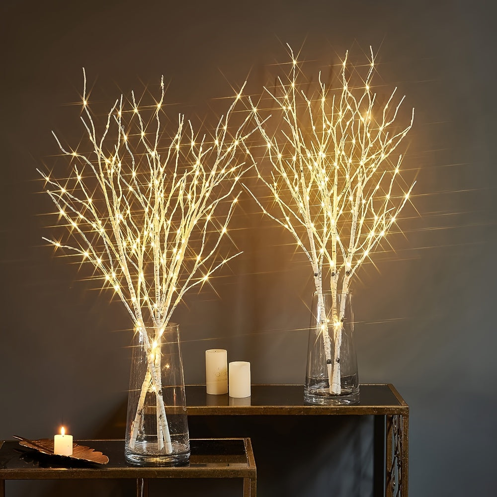 79.86cm 50LED White Birch Branch String Lights for Christmas Weddings Parties Indoor Outdoor