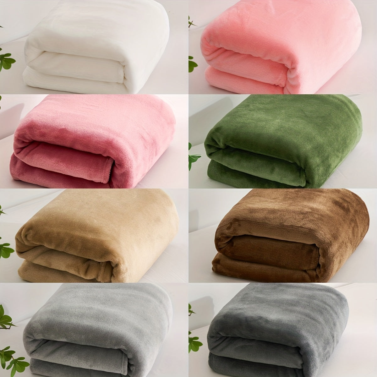 Ultra-Soft Flannel Throw Blanket Lightweight Bed Sofa Solid Colors