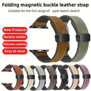 Silicone Leather Watch Band for Apple Watch Series 1-9 and SE 38mm-49mm Compatible with Ultra2 Smartwatch Strap