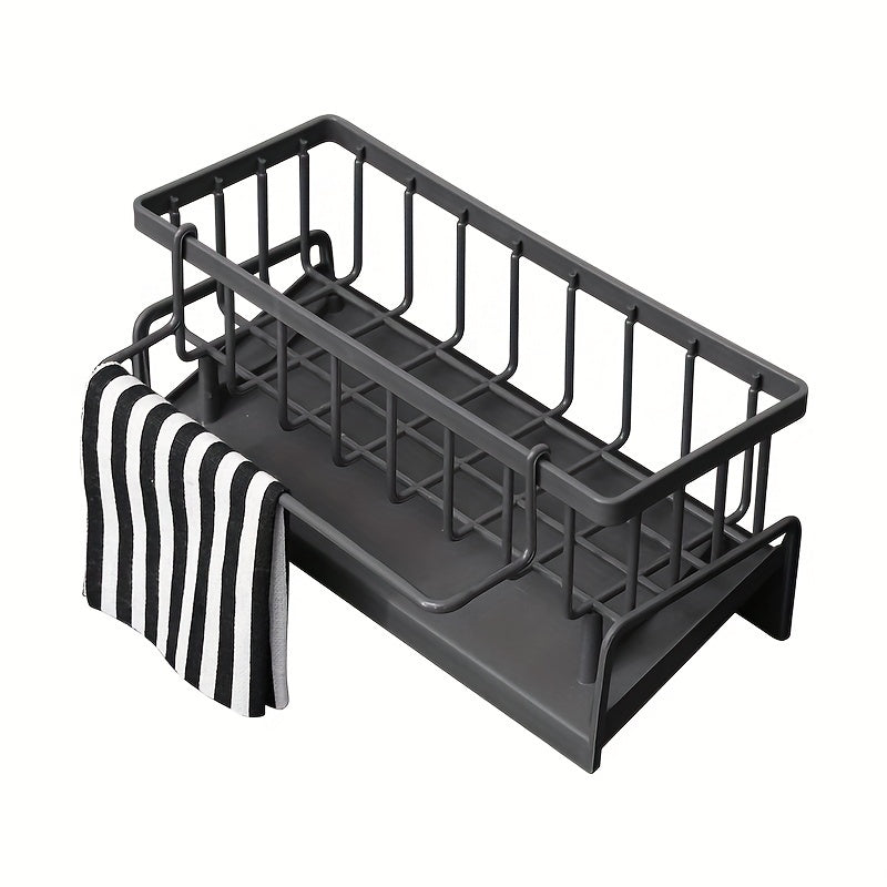 Multi-Purpose Kitchen and Bathroom Organizer Set Sturdy Plastic Rack with Drain
