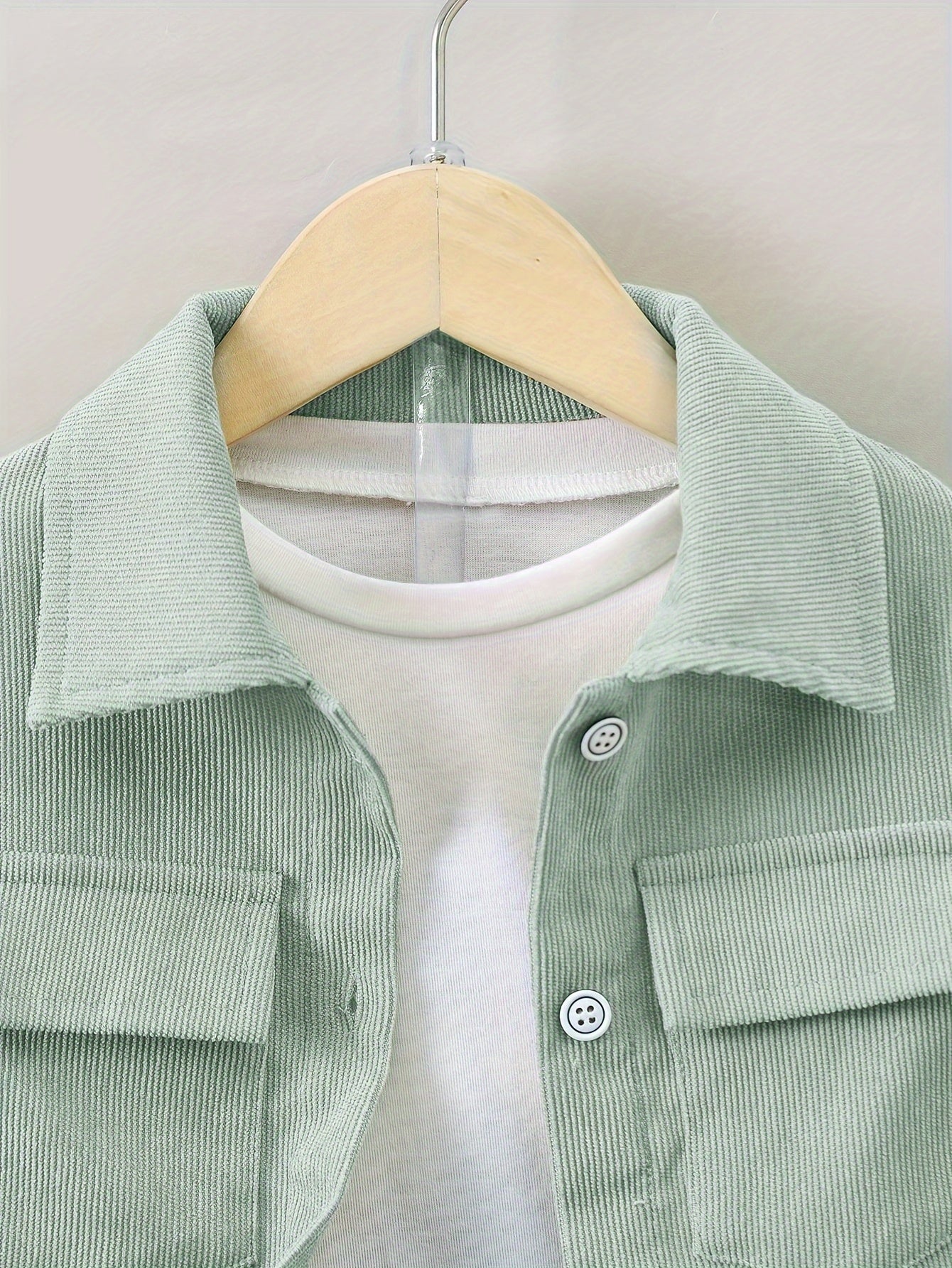 Boys' Casual Corduroy Co-Ord Set with Long Sleeve Shirt and Jogger Pants for Spring and Fall