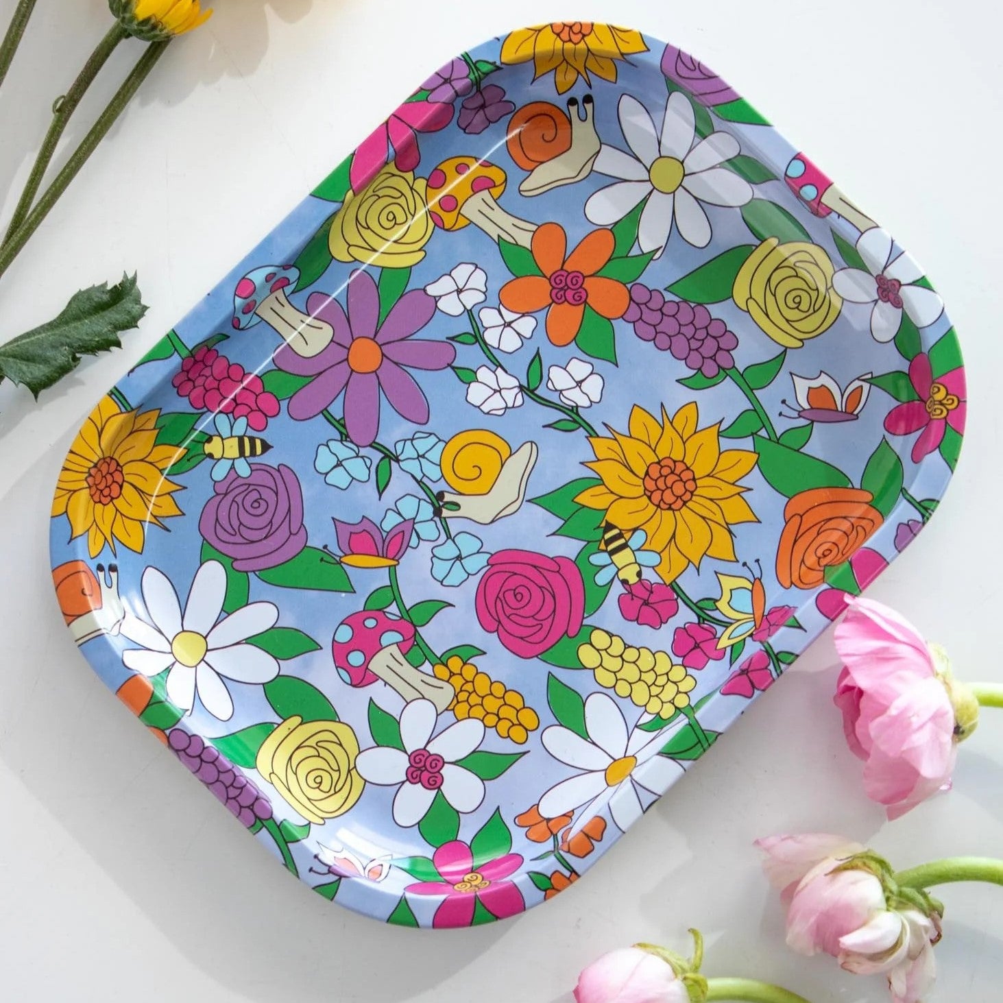 Rolling Tray Floral Critter 180x140mm Tobacco Smoke Accessories