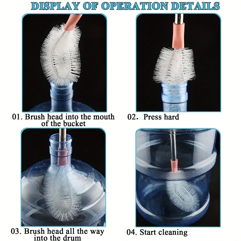 Cepillo de limpieza versátil para botellas y dispensadores de acero inoxidable con cabezal reemplazable
