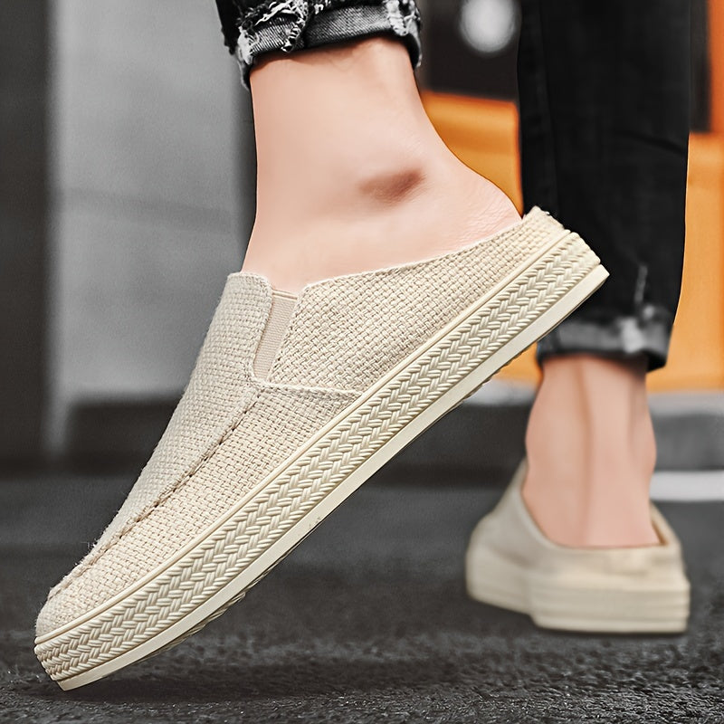 Men's Breathable Hollow Out Slip-On Mule Shoes Casual Fabric Sole